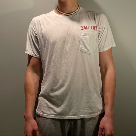 Salt Life Beach T-Shirt With Pocket - Picture 2 of 2